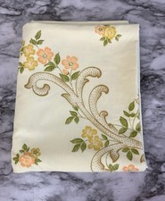 Vintage 70s Meadowbrook Flat Sheet Floral Yellow Sheet Full/Double Size picture