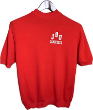 Vintage 1970s Jacksonville State Gamecocks Ban-Lon Shirt Red Knit Tee picture