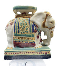 Vintage Asian Glazed Ceramic Elephant Book End ~ 5.25