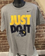 NWT Nike West Virginia Mountaineers Football Just Do It T-Shirt Sizes S/M/L/XL picture