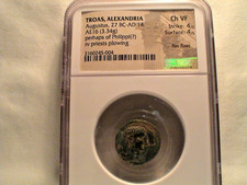 Troas, Alexandria. Augustus, 27 BC-AD 14 NGC Choice VF. Ancient Rome Bronze Coin picture