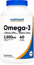 Nutricost Omega 3 Fish Oil - 2500MG, 120 120 Count (Pack of 1), Multicolor picture