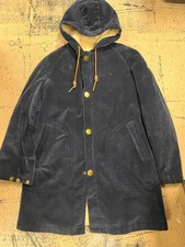 VTG Sears / Put on Shop Navy Blue Corduroy Hooded Coat Sherpa Lined Size M picture