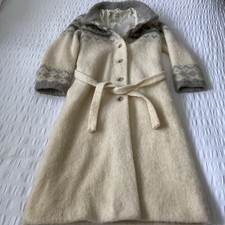 Vintage Hilda Ltd Icelandic Wool  Coat Women Nordic Pattern Sz S Button Closure picture