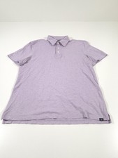 Faherty Movement Polo Shirt Mens L Purple Solid Jersey Stretch Knit Casual picture