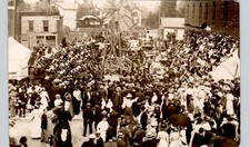 LAYING CORNER STONE Chicago jct oh real photo postcard rppc ohio street crowd picture
