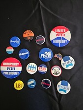 Vtg Political Nixon, Romney, Humphrey, McCarthy, McGovern Button Pin Lot (16) picture