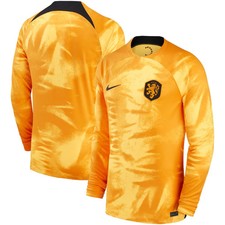 Nike Netherlands Home Breathe Stadium Long Sleeve Orange 2022/23 Soccer Jersey picture