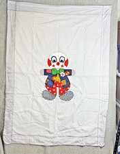 Springs Mills Vtg 1975 Cut & Sew Fabric Panel Circus Clown Blanket Quilt 57 x 42 picture