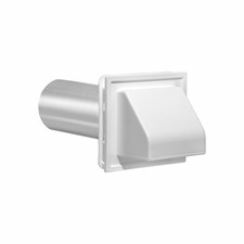 4” White Plastic Dryer Vent - J Channel – Spring Damper - Screen - 11” Pipe picture
