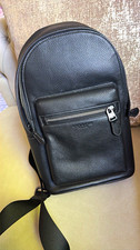 Coach Men’s Medium Black Crossbody Sling Bag Zip Closure Outer Pockets picture