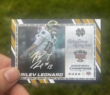 Riley Leonard Notre Dame Football Card 2025 Orange Bowl CFP Holo Auto picture