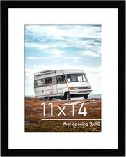 11x14 Picture Frame Black, Display Pictures 8x10 with Mat or 11x14 Without Mat picture