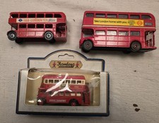 Vintage London Double Decker Bus Lot x3 Lone Star Lledo Hamleys AEC Routemaster picture