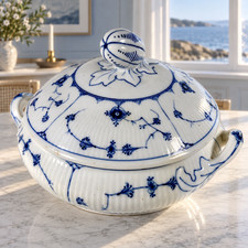 ❖ FIND VERY RARE Approx 150 Year Old B&G Blue Traditional Tureen Lid Pre-1898 De picture