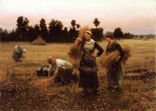 Oil painting daniel ridgway knight - the harvesters young women in autumn season picture