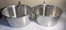 2 TWO Vintage Mirro Aluminum 5304M Solid One Piece 10” Tube Cake Pan Made in USA picture