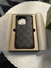 NWT Authentic Gucci Ophidia GG Supreme iPhone 15 Pro Case Grey/Black picture