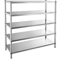 VEVOR 5-Tier Stainless Steel Shelving 60x18.5 in Adjustable Storage Unit picture