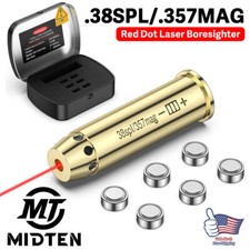Portable Red Laser Bore Sight Kit .38spl/.357mag Brass Dot Boresighter 6 Battery picture