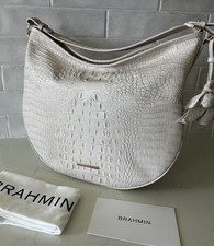 Brahmin Kathleen Rose Shoulder Bag Ivory Keepsake & Leather Rose Charms NWT 🤍 picture