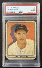🔥1941 Play Ball Ted Williams #14 PSA 1 Boston Red Sox 📈 picture