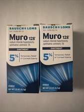 New Lot Of 2 Boxes Bausch + Lomb Muro 128 Eye Ointment Corneal Edema 5% 3.5g picture