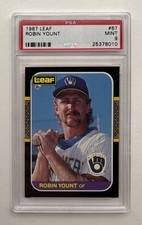 1987 LEAF ROBIN YOUNT #67 BREWERS PSA 9 MINT picture