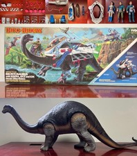 1989 VTG DINO-RIDERS BRONTOSAURUS 98% Complete + Figures, Accessories & BOX TYCO picture