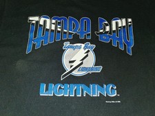 TAMPA BAY LIGHTNING NHL VINTAGE NUTMEG MILLS USA GRAPHIC T-SHIRT TEE SIZE LARGE picture