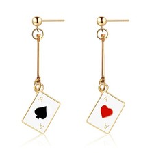 WUWEIJIAJIA Unique Funny 14K Gold Plated Hypoallergenic Poker hearts Style-2 picture