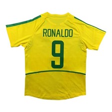 Ronaldo #9 Brazil Home Jersey 2002 World Cup - Retro Shirt - Mens Sizes - NEW picture