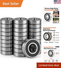 Durable 20 Pack 608 Bearings 2RS - Perfect for Skateboards, DIY Repairs & More picture