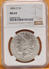 1898 O Morgan Silver Dollar NGC MS63 $1 Coin New Orleans UNC Blast White picture