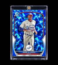 JOSUE DE PAULA ROOKIE BLUE CRACKED ICE REFRACTOR COLOR MATCH Bowman LA DODGERS picture