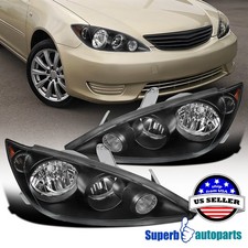 Fits 2005-2006 Toyota 05-06 Camry Black Headlights Driving Lamps Replacement picture