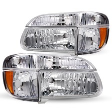 For 95-01 Ford Explorer Chrome Housing Amber Corner Headlight Bumper Headlights picture