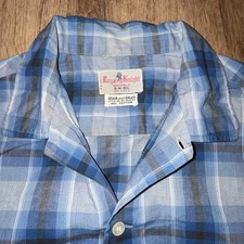 Vtg 50s 60s Royal Knight Shirt Wash and Wear Mens Medium MCM Plaid Camp USA Made picture