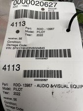 ✅ 2021 2022 HONDA PILOT RADIO RECEIVER PN: 39540-TG7-AS30-M1 OEM picture