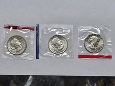 1981 P D S Susan B Anthony Brilliant Uncirculated Dollar 3 Coin Set, Mint Cello picture