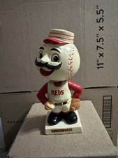Vintage 1961-63 Cincinnati Reds Mr. Redlegs Bobblehead White Square Base Japan picture