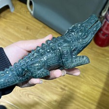 1PC  Natural ocean jasper Quartz hand carved crocodile  Healing gem Gift  decor picture