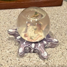 Rare 2003 Blue Sky Clayworks Heather Goldminc Mouse Snow Globe Snowflake vintage picture