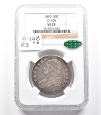 1810 Capped Bust Half Dollar O-108 VF25 NGC CAC R3 I-8 *2180 picture