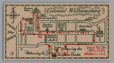 1955 Vintage Colonial Williamsburg Punch Ticket Tourism Map picture