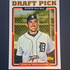 2005 Topps Draft Pick First Year Justin Verlander Rookie Card #677 Tigers picture
