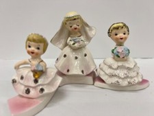 Vintage LEFTON Bridal Procession - 3 Figurines - Complete Set RARE picture