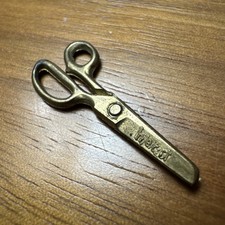 Vintage Intercast Miniature Scissors Charm Functional Tiny Metal Tool Dollhouse picture