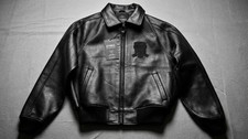 AUTHENTIC Avirex Icon Leather A1 BOMBER Jacket MENS ALL BLACK NEW ALL SIZES picture