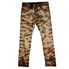 AKOO camo jeans mens 32 32x34 brown tie die paint splatter distressed slim NWT picture
